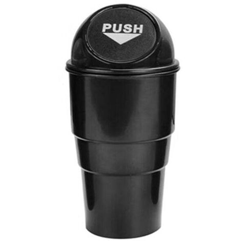 Auto-Getränkehalter, Mülleimer, kleiner Mini-Mülleimer, Auto-Mülleimer für Auto, Büro, Zuhause (schwarz)