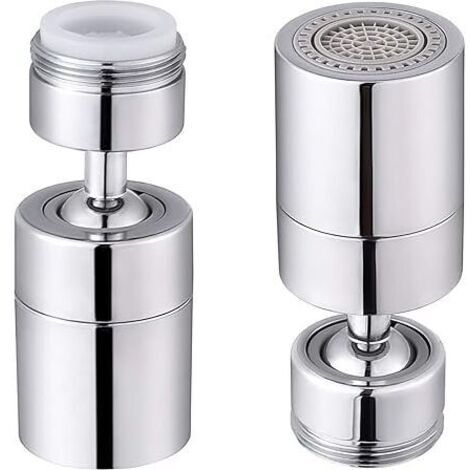 FLITI Wasserhahn-Luftsprudler aus Messing, schwenkbar, Doppelkugel, 80° verstellbar, Weitwinkel, 2 Sprühfunktionen, sanfter Strahl & starker Strahl, Chrom, Ersatz-Wasserhahn-Luftsprudler – 1,8 GPM / M (1/4)