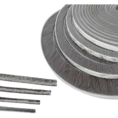 Door Bürstendichtung, 1m(L) x 9mm(B) x 23mm(T), Grau, Schalldichte Tür- und Fensterdichtung, Selbstklebende Bürstendichtung (1/4)