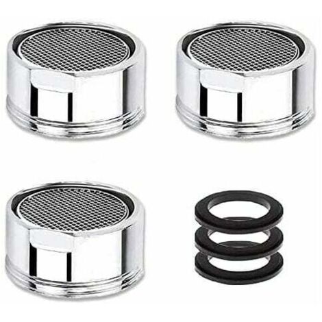 KZQ Wasserhahn-Strahlregler M22/M21,5, 3-teiliger wassersparender Wasserhahn-Strahlregler mit Edelstahlfilter, Wasserhahn-Wasserfilter-Strahlregler (21,5 mm Außengewinde)