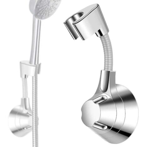 Duschkopfhalterung Ohne Bohren, Duschkopfhalter, Wandmontage Duschkopfhalter Belastbar Bis 5kg, Brausehalter, für Duschkopf Badezimmer Duschkopf (Silber)