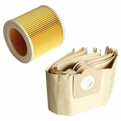 5er-Pack Staubbeutel und Patronenfilter für Staubsauger WD3 Premium, 3.300 M, 3.200, WD3.500 P, 6.959-130. (1/4)