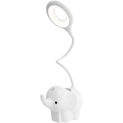 Schreibtischlampe, Dimmbare Led-Tischlampe Kinderlampe Dimmbar 3 Helligkeitsstufen Augenschutz Touch-Steuerung Kabelloses USB-Laden, Stifthalter und Telefonständer Weiß (1/5)