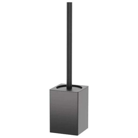 Toilettenbürste, Badezimmer-Reinigungsbürste, perforierte Toilettenbürste zur Wandmontage, Aluminium-Toilettenbürste und Halter-Set, wiederverwendbare kompakte Toilettenschüsselbürste, Schwarz (1/4)