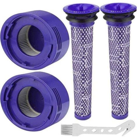 Ulisem Filter für Dyson V8/V7, waschbare Ersatzfilter für Dyson- und Animal-Staubsauger, mit 2 HEPA-Nachfiltern, 2 Vorfiltern, 1 Reinigungswerkzeug