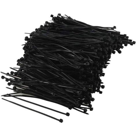 1000 Kabelbinder aus Nylon und Kunststoff (2 x 100 mm, schwarz) (1/5)