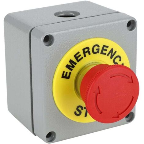 Zusammensetzbarer Not-Aus-Schalter, RFI-beständiger IP66-wasserdichter Not-Aus-Druckschalter aus Aluminium mit rotem Panel (1/4)