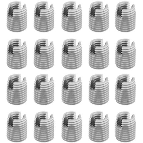 20 Stück Gewindeeinsätze Schlitzschrauben Selbstschneidende Muttern Gewindereduzierer Spiralreparatursatz M4 x 8 mm (1/4)