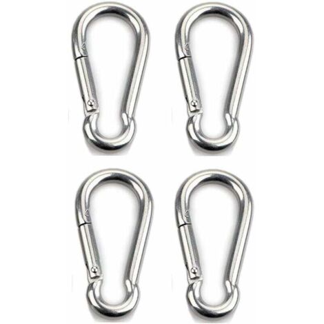 , 4 Stück, robuste Karabinerhaken für Sport, Hunde, Hängematte, Schaukel, 304 Edelstahl, 8 mm Dicke