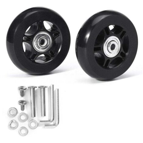 Ein Paar universelle Ersatz-Kofferrollen, langlebiges Gummi, geräuschlos, multidirektional, Ersatz-Reparaturräder für Koffer und Gepäck, 70 mm x 19 mm, 2 Stück