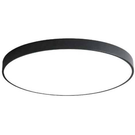 LED Deckenleuchte mit Bewegungsmelder Außen Balkon Garage Flur Eingang Automatiklampe Runde Leuchte Einfache Installation Deckenleuchte 6000k Kaltweiß, 18w, Ø30cm Schwarz