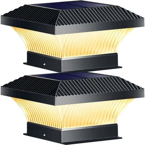 Solar-Pfostenleuchten für den Außenbereich, 3 Modi, 28 LED-Solar-Zaunpfostenleuchten, passend für 3,5 x 3,5, 4 x 4, 5 x 5 und 6 x 6 Holzpfosten, IP65 wasserdichte Solar-Gartendekorations-Pfostenleucht