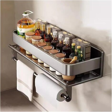 Wasserdichtes Gewürzregal aus Edelstahl zur Wandmontage für die Tür von Vorratsschränken, Design ohne Bohren, perfekt für die Aufbewahrung in der Küche und als Gewürz-Organizer