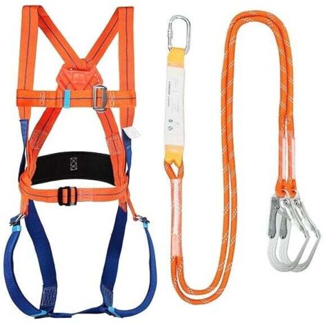 Anti-Fall-Sicherheitsgurt, 5-Punkt-Sicherheits-Absturzsicherungs-Kits, ergonomisch verstellbarer Absturzsicherungs-Klettergurt, max. 100 kg, zum Klettern und Arbeiten in der Höhe