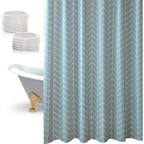 Duschvorhänge 120x180cm Verdickter Duschvorhang Anti-Schimmel Wasserdichter Badvorhang mit Duschvorhangringen Badewannenvorhang für Badewanne Badezimmer Graues Gitter
