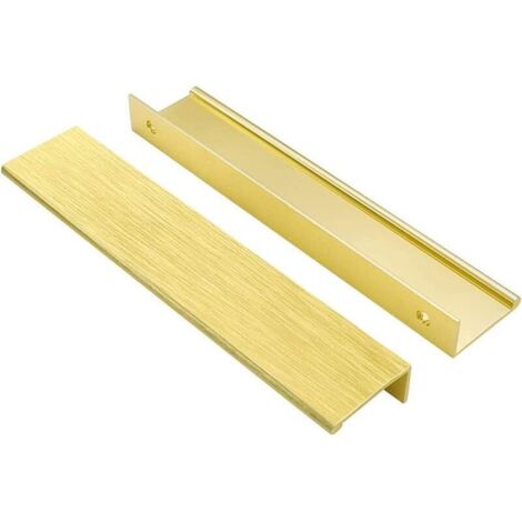 (Gold)Set mit 10 goldenen Griffen, goldener Möbelgriff – unsichtbarer Griff, goldener Küchenmöbelgriff, goldener Möbelgriff aus Aluminiumlegierung, Abstand 160 mm