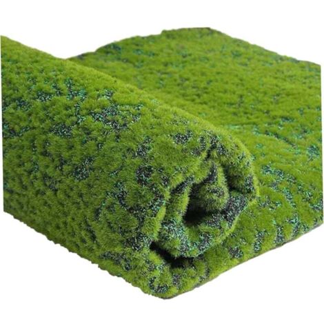 Künstliches Moos, 1 x 1 m Kunstmoosmatte, weicher Kunstmoos, rutschfeste Abdeckung für DIY-Terrassengartendekoration, Hof