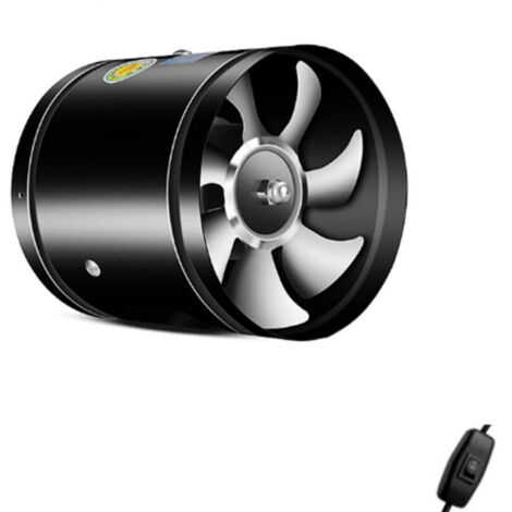 40W Axial-Rohrventilator Ø 150mm, Abluftventilator, für Bad, WC, Küche, Gewächshaus, Zelt, Garage (150mm, Schwarz)