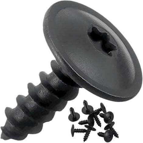 Universelle selbstschneidende Torxschraube (M5 x 16 mm) – TX25 – N90775001 – N91160401 – Kotflügel, Radkästen, Stoßstangen, Kühlergrills – Schwarz (10 Stück)