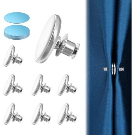 8er-Pack magnetische Duschvorhang-Seitenclips, auslaufsichere Duschvorhangschnalle, Magnetverschluss, Magnetknopf, winddicht, spritzwassergeschützt (1/5)