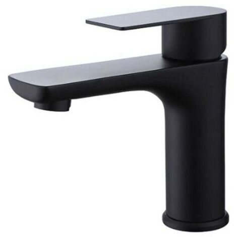 Handwaschbeckenarmatur Mattschwarze Handwaschbeckenarmatur Warm-/Kaltwassermischer - Schwarz (1/3)