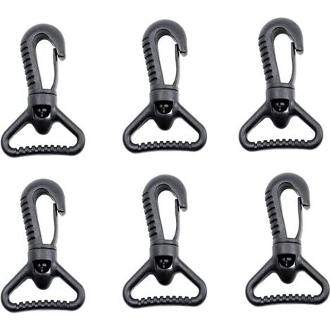 Ahlsen 10 Stück Kunststoff-Karabiner, drehbarer Kunststoff-Karabiner für Push Gate – drehbarer Karabiner – drehbarer Karabiner – Schnallenverschluss für Gurtband, schwarz (1/5)