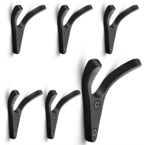 Ahlsen Stück Doppelwand-Kleiderhaken, minimalistischer, robuster Wandhaken aus Zinklegierung, für den Eingangsbereich, Schlafzimmer, Badezimmer, Mehrzweck-Kleiderhaken, Schrauben im Lieferumfang entha (1/4)