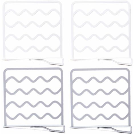 Ahlsen Regalteiler ohne Bohren, 4 Stück, Bücherregalteiler, Kleiderschrank, Regalteiler, Regal, Küchenteiler, ohne Bohren, für Kleiderschrank, Badezimmer, Küche, Bücherregal, Grau, Weiß, Qt (1/5)