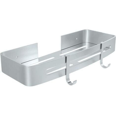 Ahlsen Duschregal, Badezimmerregal, ohne Bohren, Wandmontage-Duschkorb, Dusch-Caddy-Organizer, Aufbewahrungskorb, selbstklebend, Aluminium (1/5)