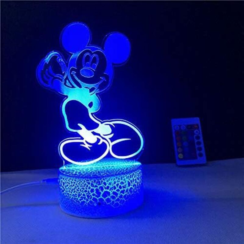 3D Illusion Lamp Mickey Mouse Led Night Light, 7 Colors Flashing