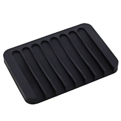 Piece Soap Dish, Soap Holder, Bathroom Soap Dish, Silicone Soap Dish, Kitchen Soap Dish, Shower Soap Dish, for Bathroom, Kitchen (Black) (1/5)