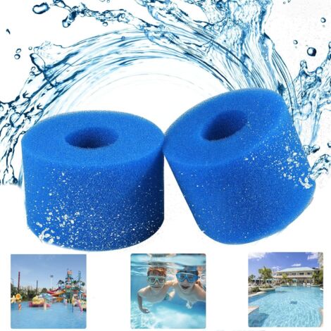 Foam Pool Filter, Cartridge Sponge Filter, Type A Filter Sponge, Spa Filter Washable Reusable Foam Filter Cartridge, for Swimming Pool, Jacuzzi (2 Pieces) (1/5)