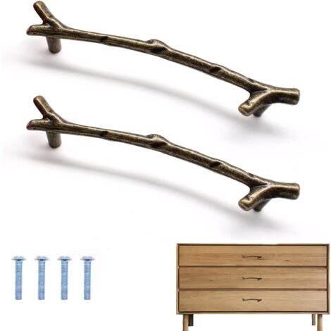 CCYKXA Kitchen Cabinet Handles, 2 Pieces Kitchen Cabinet Handles, Branch Shape Door Handles, Zinc Alloy Kitchen Cabinet Handles (1/5)