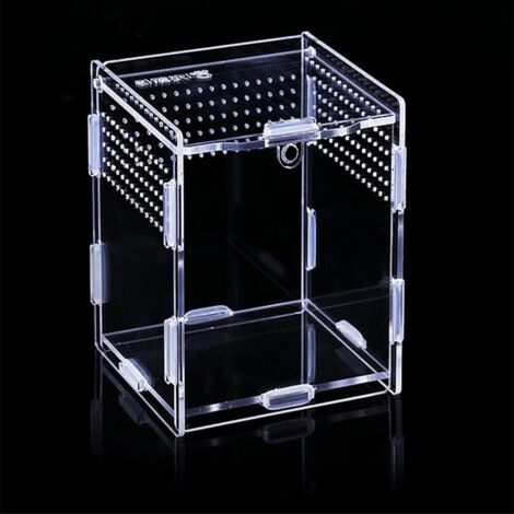 Insect Feeding Box, Transparent Acrylic Breeding Case, Acrylic Reptiles Box, Acrylic Habitat Terrarium, for Reptiles, Spide, Lizard, Scorpion, Anti Escape Design