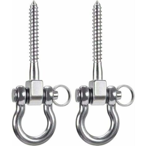2pcs 900kg Load Capacity 304 Stainless Steel Heavy Duty Ceiling Hooks Swing Hooks Hanging Hooks with Wood Screws for Yoga Hanging Chair Punching Bag Hammock Chair R MUMU (1/4)