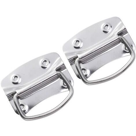 2pcs Stainless Steel Pull Handles Heavy Duty Heavy Duty Trunk Handles for Toolbox Door (1/5)