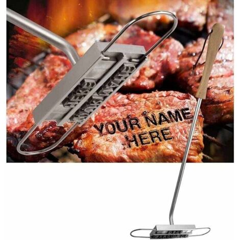 BBQ Barbecue Grill Branding Iron with 55 Removable Letters DIY Meat Steak Burger BBQ Tool Set, (1/5)