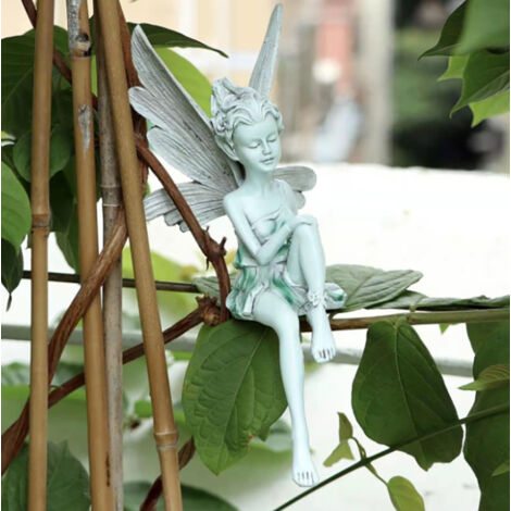 Sitting Fairy Garden Ornament, Sitting Fairy Sculpture, Fairy Statue Outdoor Garden, for Garden Character Ornament, Office Decoration, Home Decor Sculpture (1/5)
