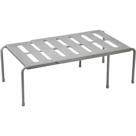 36-69cm Extendable Shelf - Multi-Function - Retractable Kitchen Storage Shelf for Bathroom, Kitchen, Makeup Storage, Office (Grey), (1/5)