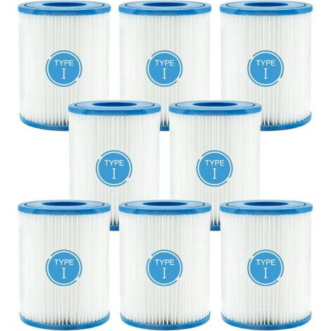 Swimming Pool Filter Cartridges Type I for Bestway Size I Swimming Pool Filter Replacement Filter Cartridge for Swimming Pool Spa(8pcs) (1/5)
