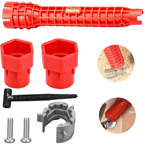 Sink Faucet Wrench, Adjustable Wrenches Sink Installation Tool Faucet Pipe Wrench Repair Tool Double Head Wrench Sink Wrench Water Pipe Wrench for Bathroom Kitchen (1/5)