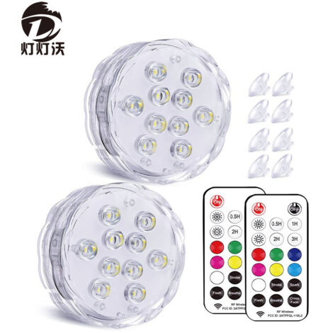 USB Rechargeable LED Light Submersible LED with WRGB Remote Control Waterproof Decorative Color LED Night Light Aquarium Lighting LED Above Ground Pool Lamp for Spa Jacuzzi Light Party