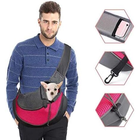 Dog Carrier Bag Adjustable Puppy Cat Shoulder Bag Travel Bag for Small Pets Dog Handbag with Breathable Mesh Pouch Portable Dog Carrier for Outdoor Market (1/5)