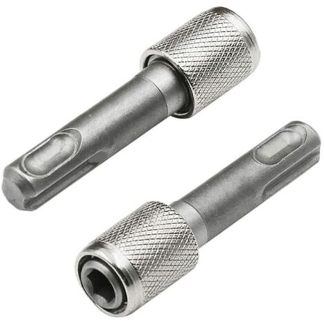 SDS-Plus Bit Holder Adapter 6.35mm (1/4'') 2 Pieces Hex Shank Drill Bit Converter Holder Adapters from Round Shank to Hex Shank for Hammer Drills