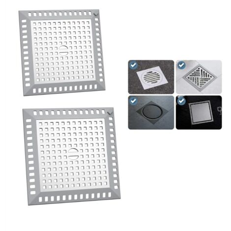 Shower Hair Catcher 12.3 x 12.3 cm Silver Stainless Steel Square Kitchen Sink Strainer Anti-Clog Sink Grid for Bathroom Shower, for Bathroom and Kitchen (1/5)