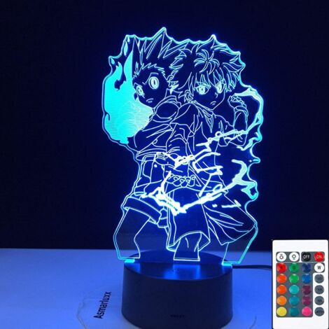 3D Illusion Lamp Led Night Light Night Gon And Killua Figure Anime Hunter X Hunter For Kid Bedroom Decor Child Gift Hxh Bedside Kids Room Decoration (1/5)