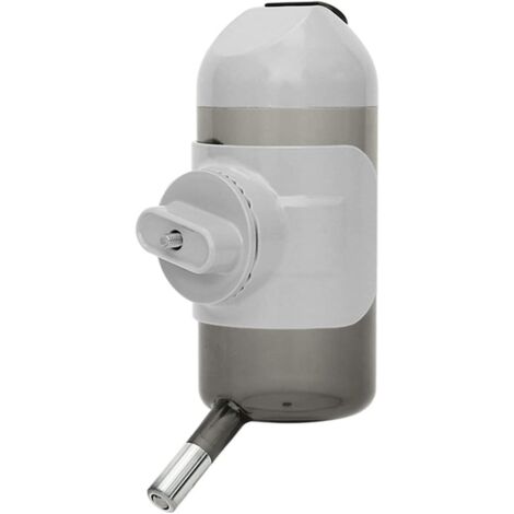 Dog and Cat Water Dispenser, 500ml Dog Water Bottle, Dog Cage Water Bottle, Anti-Drip Water Dispensers for Dog and Cat Pets (Grey)