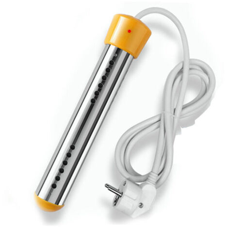 Bathtub Immersion Heater Electric Immersion Heater Travel Immersion Heater, Stainless Steel Immersion Heater, Electric Water Heater Swimming Pool Immersion Heater, 2000W Yellow