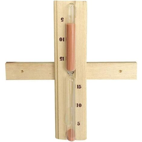 15 Minutes Rotating Sauna Hourglass Wall Mounted Wooden Sauna Hourglass Sand Timer Countdown Clock Spa Sauna Hourglass Sauna Accessories for Steam Room (1/5)