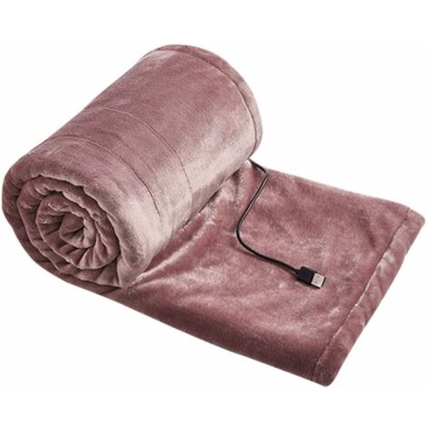 USB Electric Heated Blanket, 140x80cm Electric Heated Blanket Flannel with 3 Heating Levels Machine Washable Fast Heating Blanket, Pink